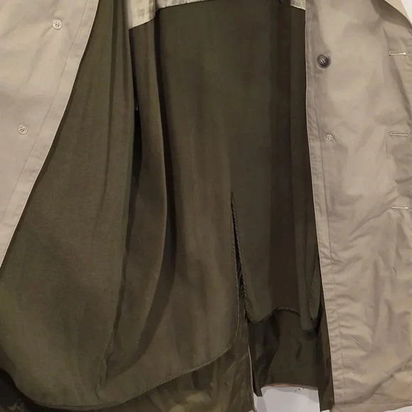 Towne London Fog Trench Coat Tan Long size 44R Removable Wool Liner - Picture 5 of 11